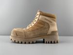 Balenciaga Combat Strike Round Toe Lace-Up Chunky Lug Sole Martin Boots 